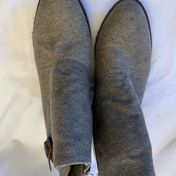 Blowfish Shoes - Brown leather trim canvas ankle boots, casual wear